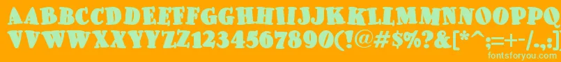 Pleasinglyplumpnf Font – Green Fonts on Orange Background