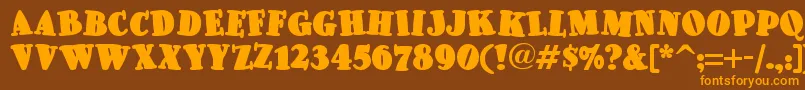 Pleasinglyplumpnf Font – Orange Fonts on Brown Background