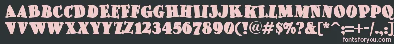Шрифт Pleasinglyplumpnf – розовые шрифты на чёрном фоне