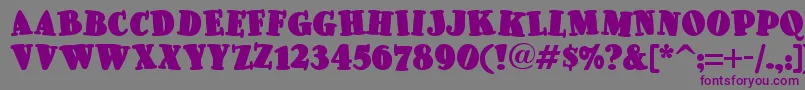 Шрифт Pleasinglyplumpnf – фиолетовые шрифты на сером фоне