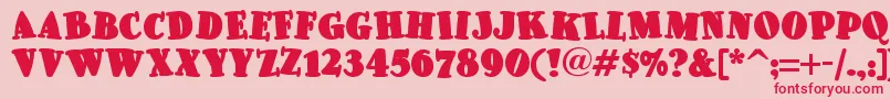 Pleasinglyplumpnf Font – Red Fonts on Pink Background