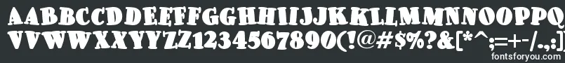 Шрифт Pleasinglyplumpnf – белые шрифты на чёрном фоне