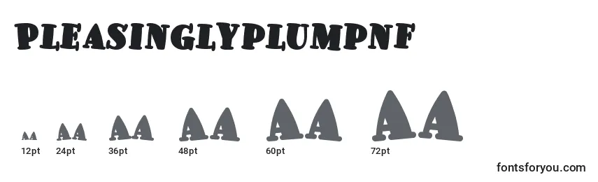 Размеры шрифта Pleasinglyplumpnf (68972)
