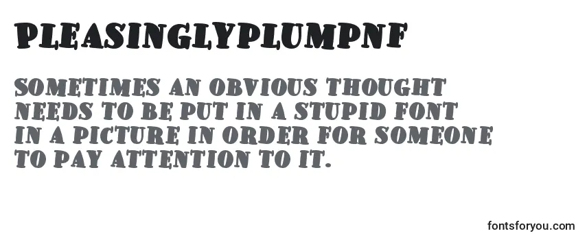 Review of the Pleasinglyplumpnf (68972) Font
