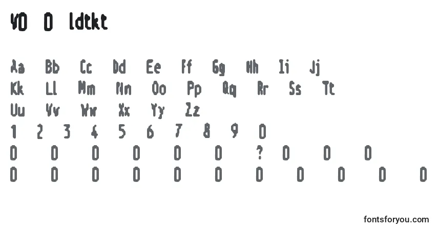 Schriftart VГҐldtkt – Alphabet, Zahlen, spezielle Symbole