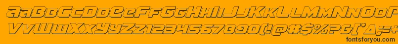 Terran3Dital Font – Black Fonts on Orange Background