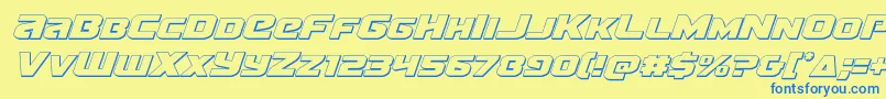 Terran3Dital Font – Blue Fonts on Yellow Background