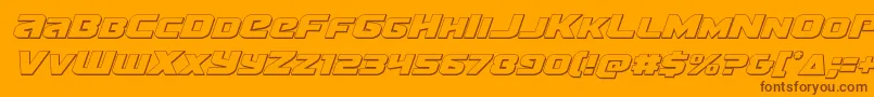 Terran3Dital Font – Brown Fonts on Orange Background