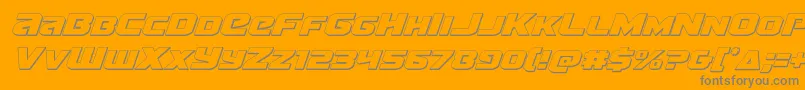 Terran3Dital Font – Gray Fonts on Orange Background
