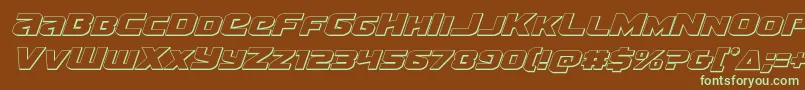 Terran3Dital Font – Green Fonts on Brown Background