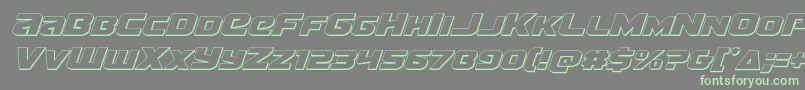 フォントTerran3Dital – 灰色の背景に緑のフォント