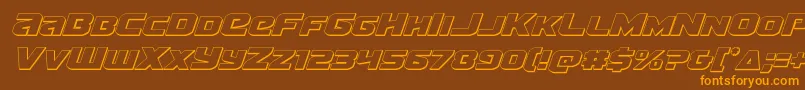 Terran3Dital Font – Orange Fonts on Brown Background