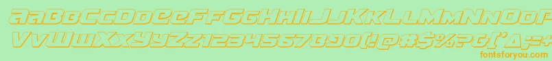 Terran3Dital Font – Orange Fonts on Green Background