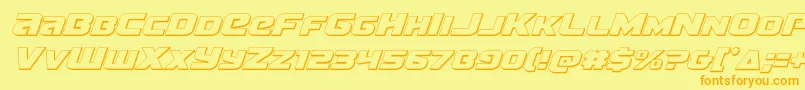 Terran3Dital Font – Orange Fonts on Yellow Background