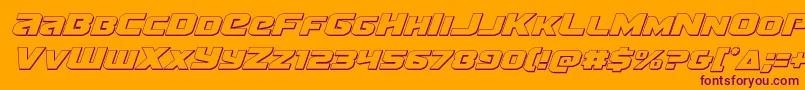 Terran3Dital Font – Purple Fonts on Orange Background