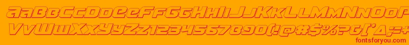 Terran3Dital Font – Red Fonts on Orange Background