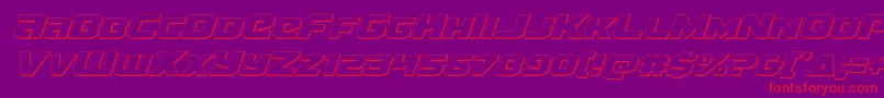Terran3Dital Font – Red Fonts on Purple Background