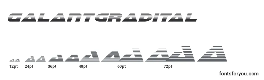 Размеры шрифта Galantgradital