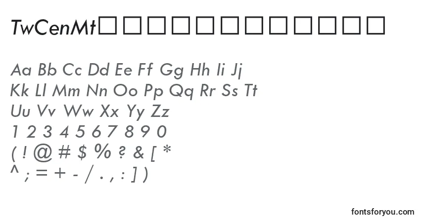 A fonte TwCenMtРљСѓСЂСЃРёРІ – alfabeto, números, caracteres especiais