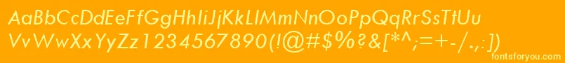 TwCenMtРљСѓСЂСЃРёРІ Font – Yellow Fonts on Orange Background