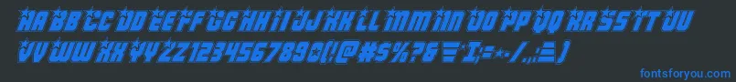 Armyrangersacadital Font – Blue Fonts on Black Background