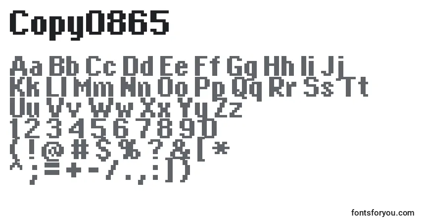 Czcionka Copy0865 – alfabet, cyfry, specjalne znaki