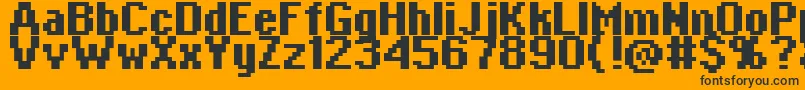 fuente Copy0865 – Fuentes Negras Sobre Fondo Naranja