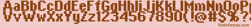 Copy0865 Font – Brown Fonts on Pink Background