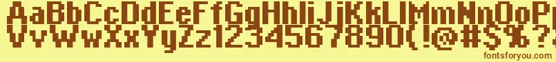 Saiba mais sobre a fonte Copy0865 Fonte Copy0865 – fontes marrons em um fundo amarelo