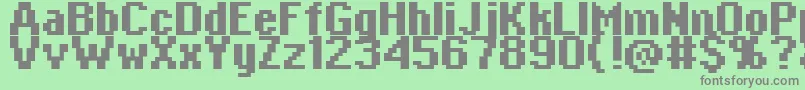 Weitere Informationen zur Copy0865-Schriftart Copy0865-Schriftart – Graue Schriften auf grünem Hintergrund