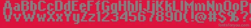 Copy0865 Font – Gray Fonts on Red Background