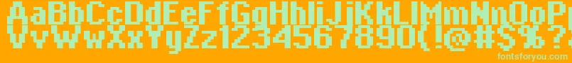 Copy0865 Font – Green Fonts on Orange Background