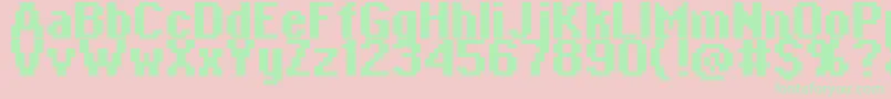 Czcionka Copy0865 – zielone czcionki na różowym tle