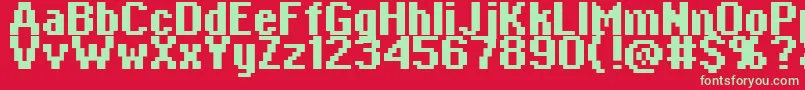 Copy0865-Schriftart – Grüne Schriften auf rotem Hintergrund