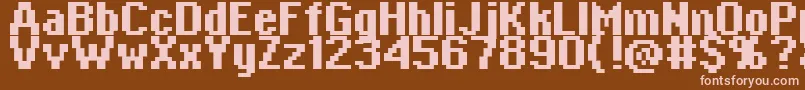 Fonte Copy0865 – fontes rosa em um fundo marrom