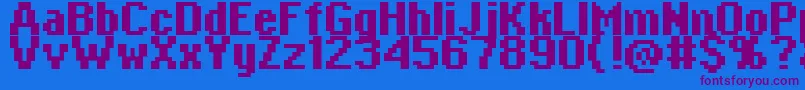 Copy0865 Font – Purple Fonts on Blue Background