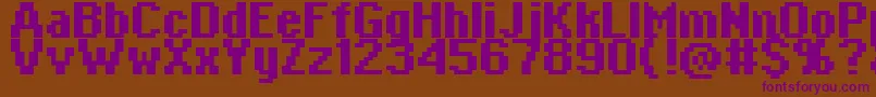Copy0865 Font – Purple Fonts on Brown Background