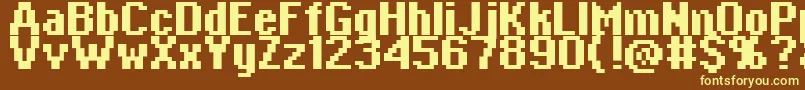 Weitere Informationen zur Copy0865-Schriftart Copy0865-Schriftart – Gelbe Schriften auf braunem Hintergrund