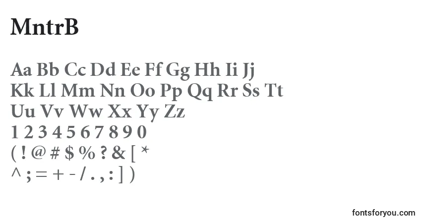 Schriftart MntrB – Alphabet, Zahlen, spezielle Symbole