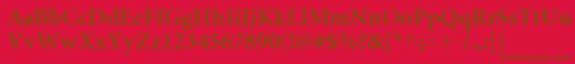 Czcionka MntrB – brązowe czcionki na czerwonym tle