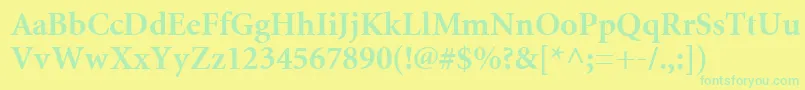 フォントMntrB – 黄色い背景に緑の文字