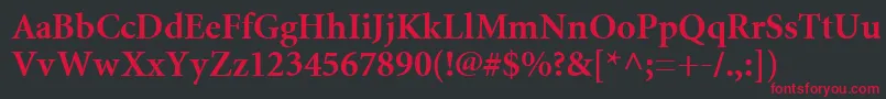 MntrB Font – Red Fonts on Black Background
