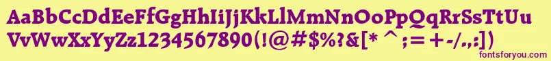Raleighextraboldcbt Font – Purple Fonts on Yellow Background