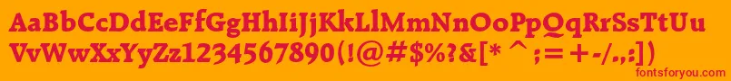 Raleighextraboldcbt Font – Red Fonts on Orange Background