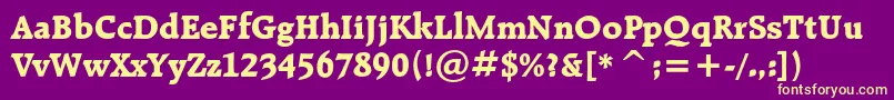 Raleighextraboldcbt Font – Yellow Fonts on Purple Background