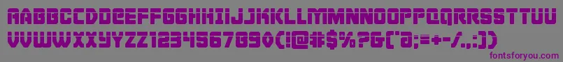 フォントCyborgroosterlaser – 紫色のフォント、灰色の背景