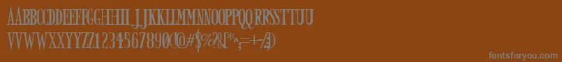 フォントArmyOfDarkness – 茶色の背景に灰色の文字