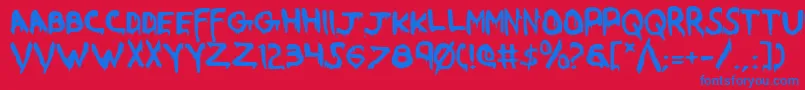 Werebeast Font – Blue Fonts on Red Background