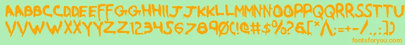 Werebeast Font – Orange Fonts on Green Background