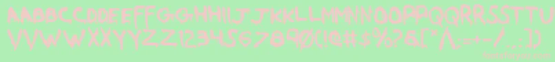 Werebeast Font – Pink Fonts on Green Background